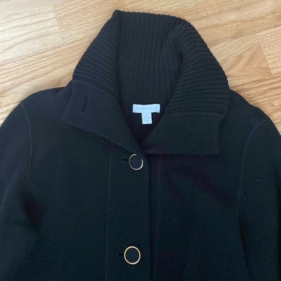 Charter Club knit Cardigan Womens XL Black Gold buttons shawl collar Luxury - Picture 3 of 12